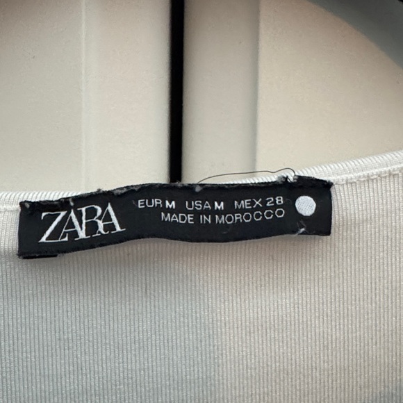 Zara Cream Ribbed Top - Picture 2 of 3